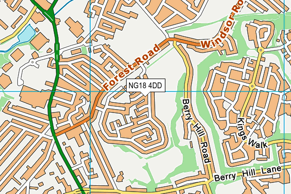 NG18 4DD map - OS VectorMap District (Ordnance Survey)