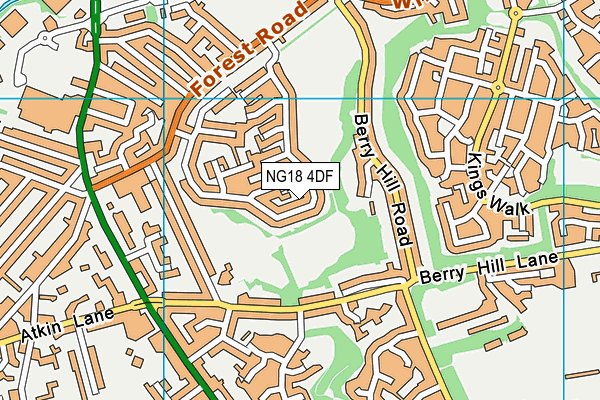 NG18 4DF map - OS VectorMap District (Ordnance Survey)