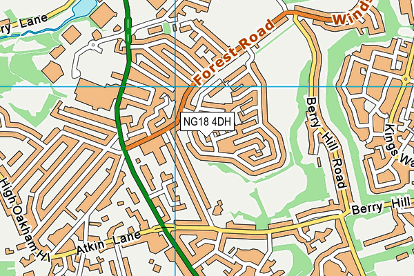 NG18 4DH map - OS VectorMap District (Ordnance Survey)