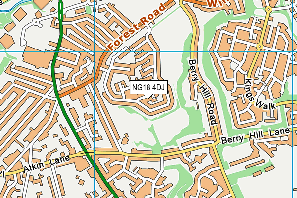 NG18 4DJ map - OS VectorMap District (Ordnance Survey)