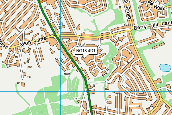 NG18 4DT map - OS VectorMap District (Ordnance Survey)