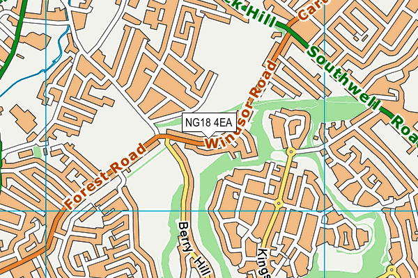 NG18 4EA map - OS VectorMap District (Ordnance Survey)