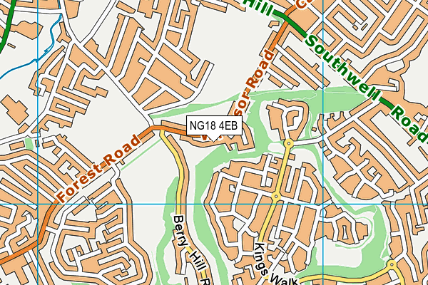 NG18 4EB map - OS VectorMap District (Ordnance Survey)