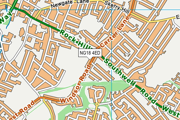 NG18 4ED map - OS VectorMap District (Ordnance Survey)