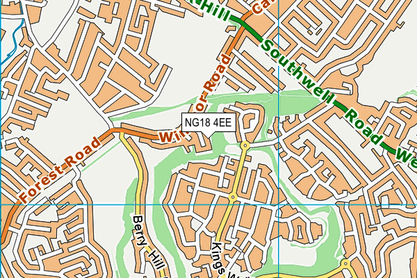 NG18 4EE map - OS VectorMap District (Ordnance Survey)