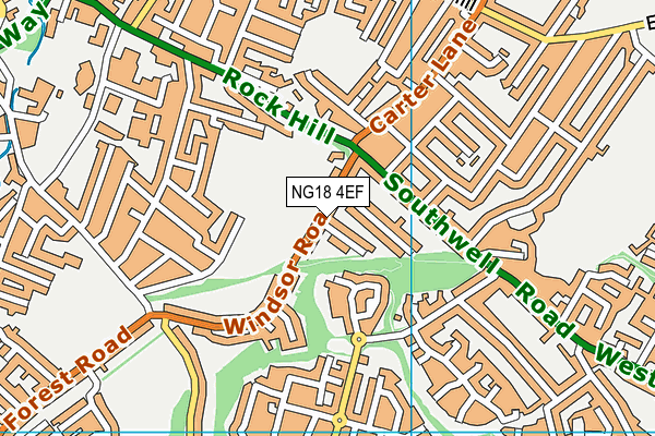 NG18 4EF map - OS VectorMap District (Ordnance Survey)