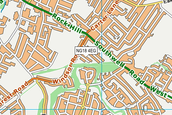 NG18 4EG map - OS VectorMap District (Ordnance Survey)