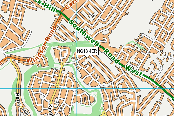 NG18 4ER map - OS VectorMap District (Ordnance Survey)