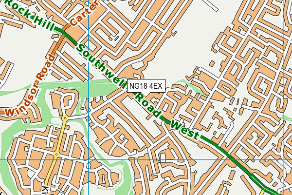 NG18 4EX map - OS VectorMap District (Ordnance Survey)