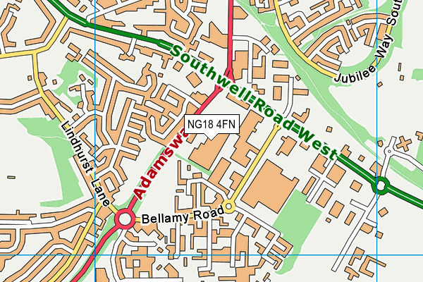 NG18 4FN map - OS VectorMap District (Ordnance Survey)