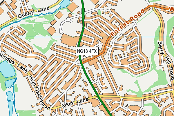 NG18 4FX map - OS VectorMap District (Ordnance Survey)