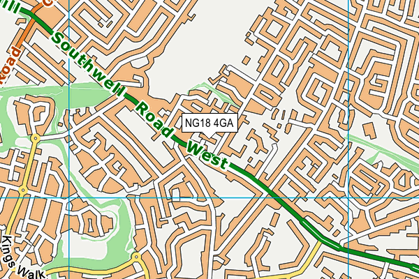 NG18 4GA map - OS VectorMap District (Ordnance Survey)