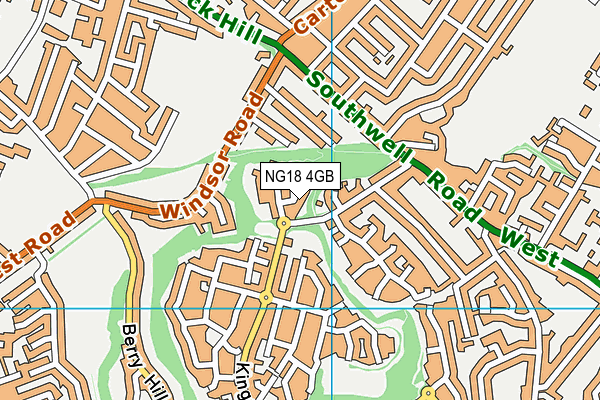 NG18 4GB map - OS VectorMap District (Ordnance Survey)