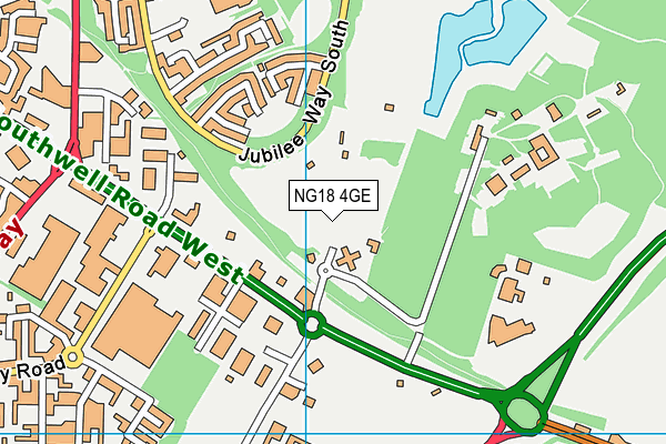 NG18 4GE map - OS VectorMap District (Ordnance Survey)