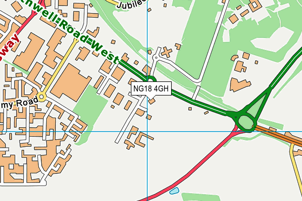 NG18 4GH map - OS VectorMap District (Ordnance Survey)