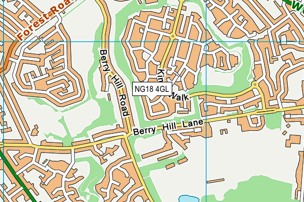 NG18 4GL map - OS VectorMap District (Ordnance Survey)