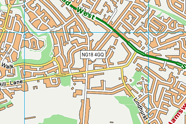 NG18 4GQ map - OS VectorMap District (Ordnance Survey)