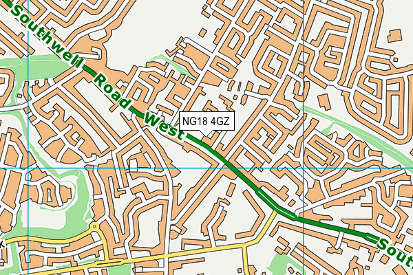 NG18 4GZ map - OS VectorMap District (Ordnance Survey)