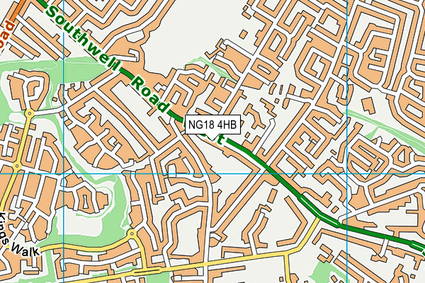 NG18 4HB map - OS VectorMap District (Ordnance Survey)