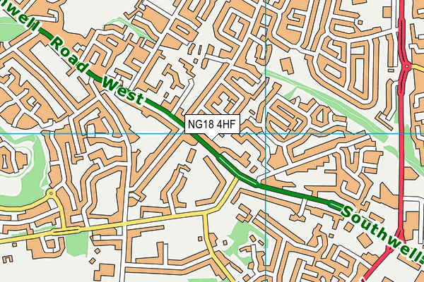 NG18 4HF map - OS VectorMap District (Ordnance Survey)