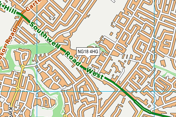 NG18 4HG map - OS VectorMap District (Ordnance Survey)