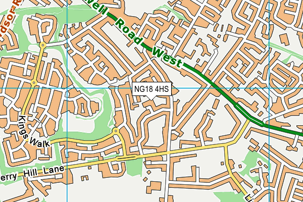 NG18 4HS map - OS VectorMap District (Ordnance Survey)