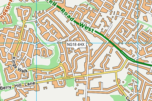 NG18 4HX map - OS VectorMap District (Ordnance Survey)