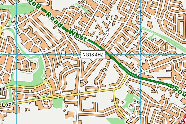 NG18 4HZ map - OS VectorMap District (Ordnance Survey)