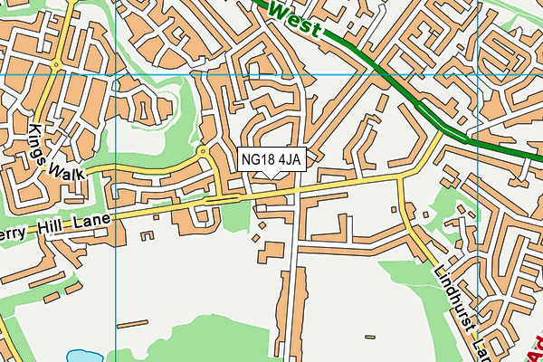 NG18 4JA map - OS VectorMap District (Ordnance Survey)