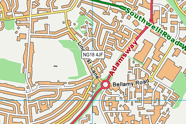 NG18 4JF map - OS VectorMap District (Ordnance Survey)