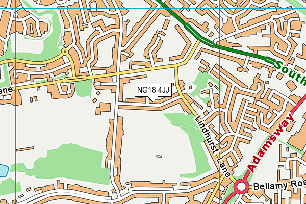 NG18 4JJ map - OS VectorMap District (Ordnance Survey)