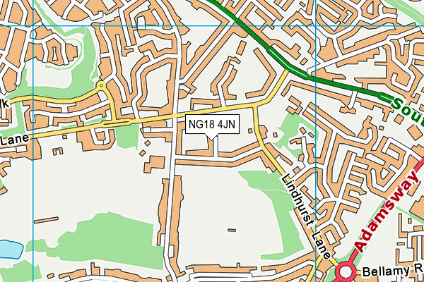 NG18 4JN map - OS VectorMap District (Ordnance Survey)