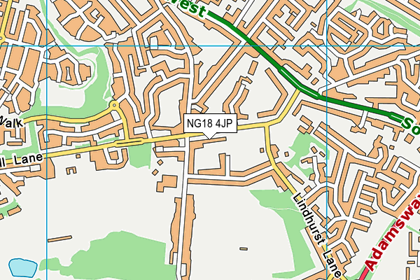 NG18 4JP map - OS VectorMap District (Ordnance Survey)