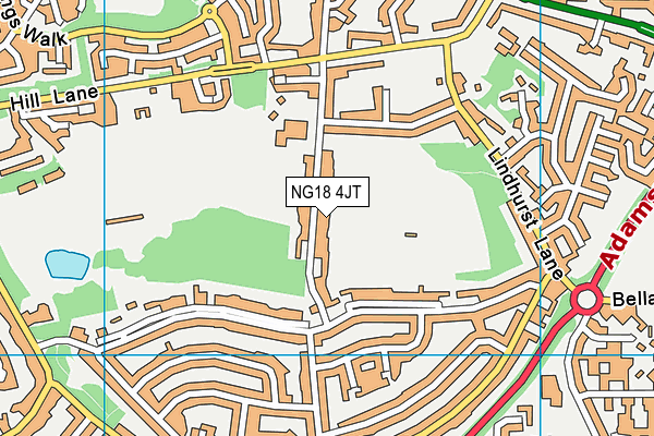 NG18 4JT map - OS VectorMap District (Ordnance Survey)