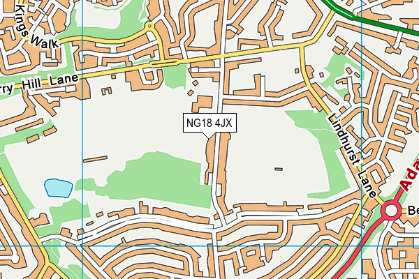 NG18 4JX map - OS VectorMap District (Ordnance Survey)