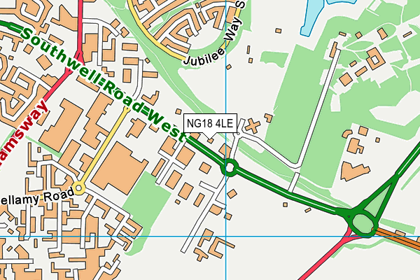 NG18 4LE map - OS VectorMap District (Ordnance Survey)