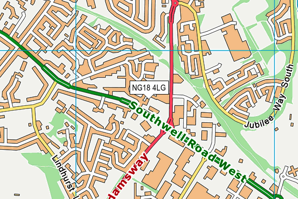 NG18 4LG map - OS VectorMap District (Ordnance Survey)