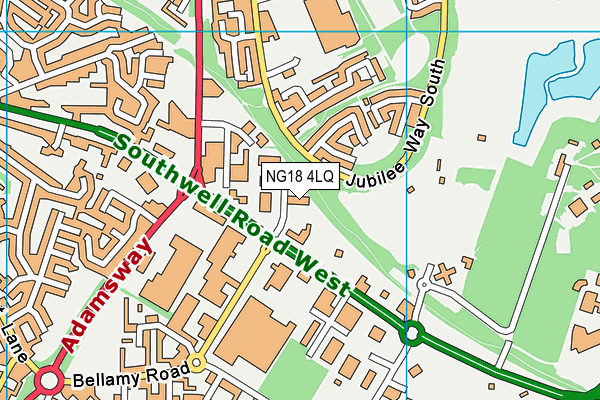 NG18 4LQ map - OS VectorMap District (Ordnance Survey)