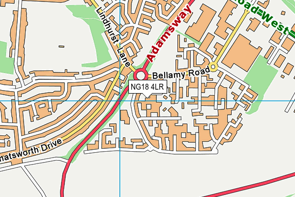 NG18 4LR map - OS VectorMap District (Ordnance Survey)