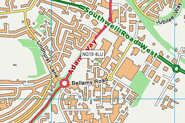 NG18 4LU map - OS VectorMap District (Ordnance Survey)