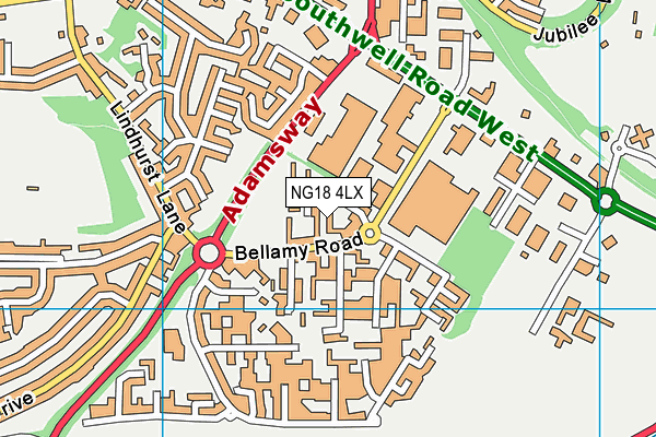 NG18 4LX map - OS VectorMap District (Ordnance Survey)