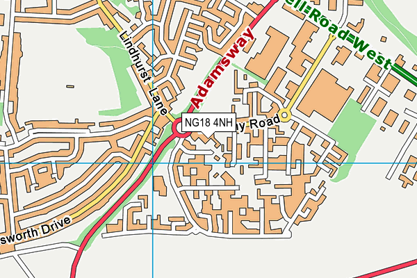 NG18 4NH map - OS VectorMap District (Ordnance Survey)