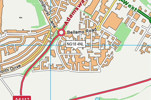 NG18 4NL map - OS VectorMap District (Ordnance Survey)