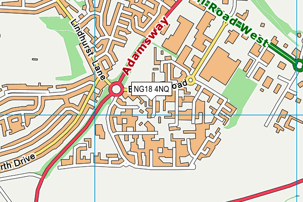 NG18 4NQ map - OS VectorMap District (Ordnance Survey)