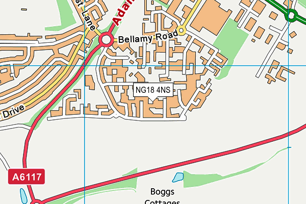 NG18 4NS map - OS VectorMap District (Ordnance Survey)