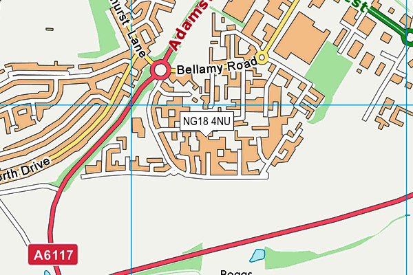 NG18 4NU map - OS VectorMap District (Ordnance Survey)