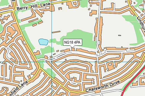 NG18 4PA map - OS VectorMap District (Ordnance Survey)