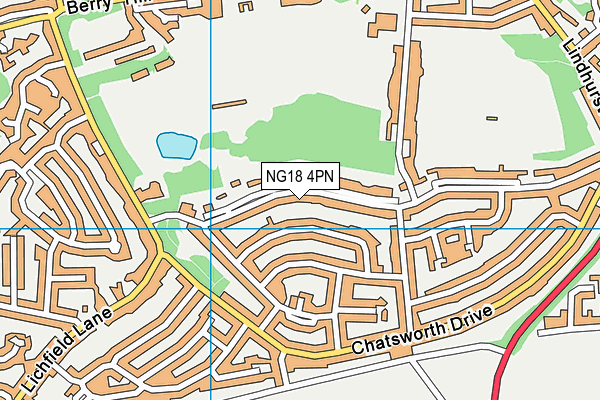 NG18 4PN map - OS VectorMap District (Ordnance Survey)