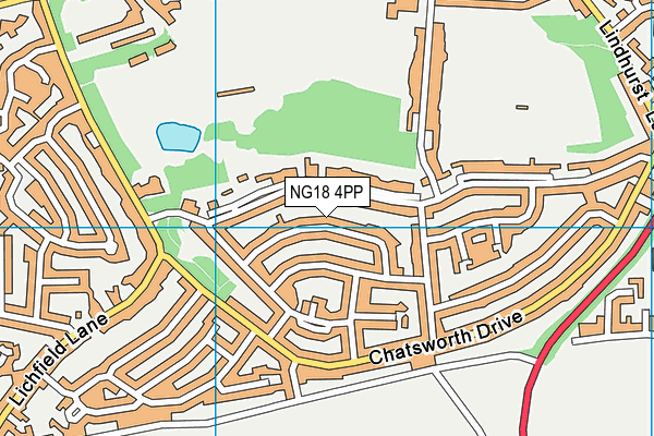 NG18 4PP map - OS VectorMap District (Ordnance Survey)