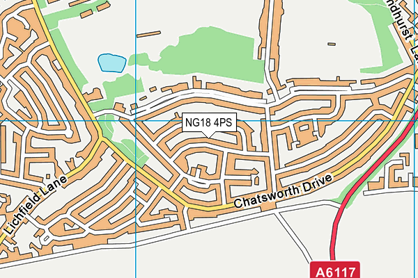 NG18 4PS map - OS VectorMap District (Ordnance Survey)